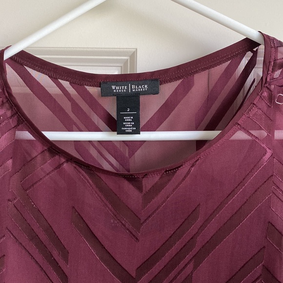Tich burgundy burnout silk blouse by WHBM - Picture 2 of 3